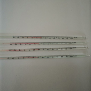 Glass red water thermometer household in stock wholesale -30 100 ℃ long rod red water chemical experiment thermometer