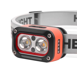 Cross-border new 2 * XTE three-light source strong light induction headlamp USB charging outdoor night running LED lighting headlamp
