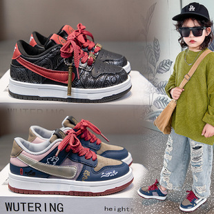 Boys' sneaker 2025 Spring and Autumn New Girls' Fashion Board Shoes Children's Soft Sole Running Shoes Middle and Big Children's Casual Shoes