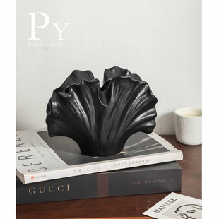 Ins Nordic Vintage Ginkgo Leaf Vase Simulation Flower Silent Style Ceramic High-value Homestay Living Room Desktop Ornaments