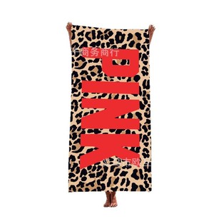 Cross-border towel leopard print p.ink reactive printed soft swimming bath towel beach mat anti-sand quick-drying beach towel