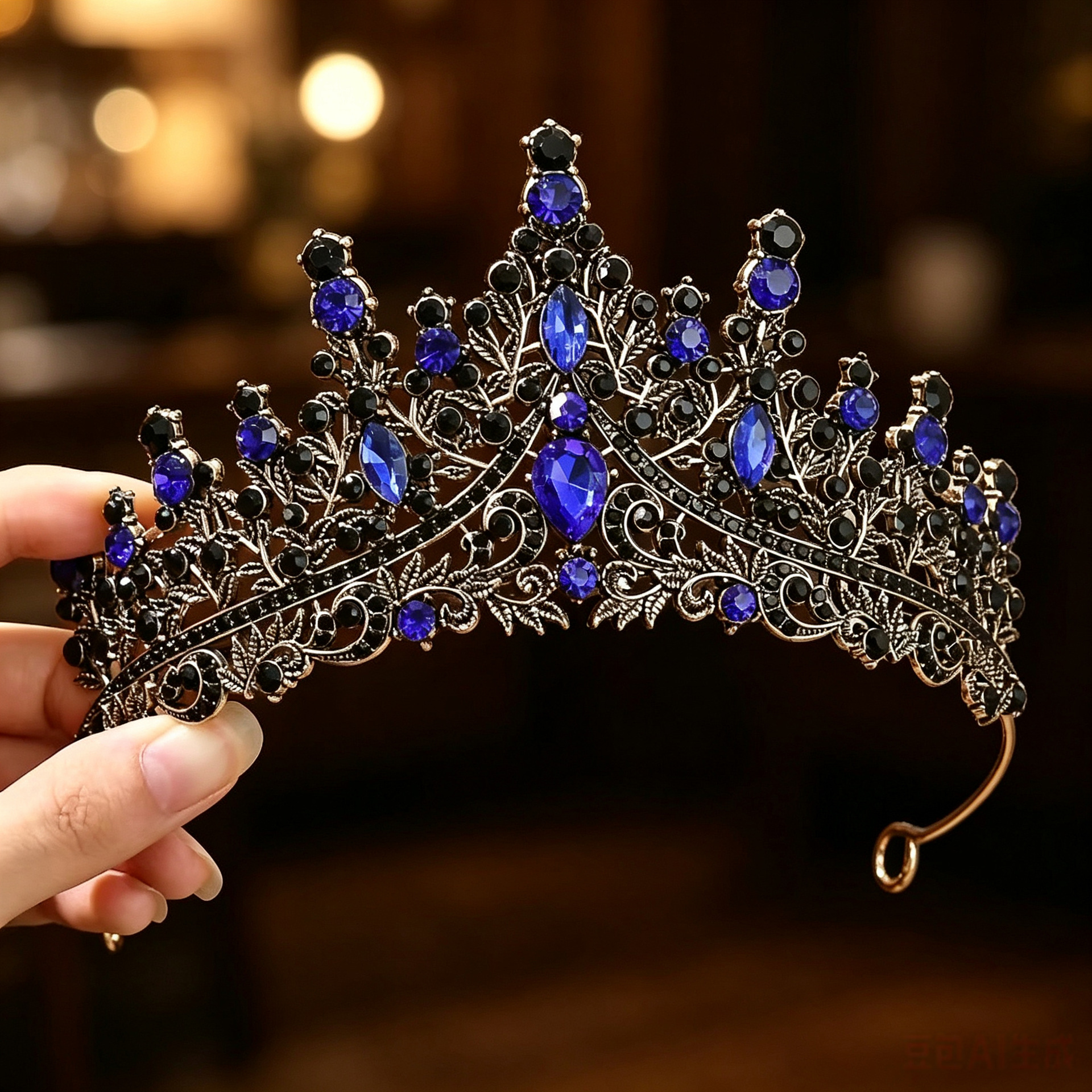 Girls' Crown Headpiece Princess Children's High-End Elegant Birthday Headband Host Performance Girl Hair Accessory Flower Girl Crown