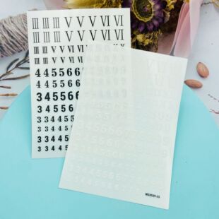 diy Japanese-style thin transparent adhesive nail stickers new black and white Chinese and English digital series wholesale factory direct supply