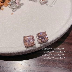 NVNVTHUI factory direct Princess powder bow gem love necklace plated 18K gold love zircon water drop