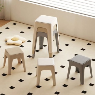 Plastic Stool Thickened Household Stackable Modern Simple High Stool Soft Stool Durable and Durable Spare Chair