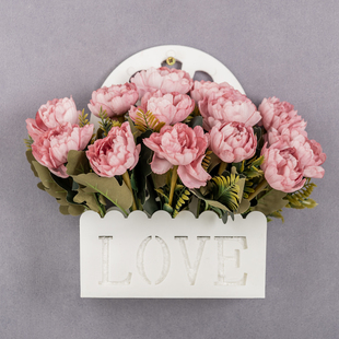 Wall Hanging Artificial Flowers Wall Hanging Decorative Wall Hanging Artificial Flowers Plastic Flower Basket Rose Immortal Indoor Living Room Wall Flowers