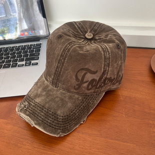 2025 New Style Hat Women's Korean Style All-match Washed Distressed Cowboy Hat Men's Outdoor Baseball Cap Sunshade Cap