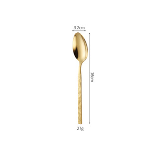 430 Stainless Steel Creative Retro Stone Handle Western Tableware Knife and Fork Spoon Western Restaurant Hotel Household High-end Spoon