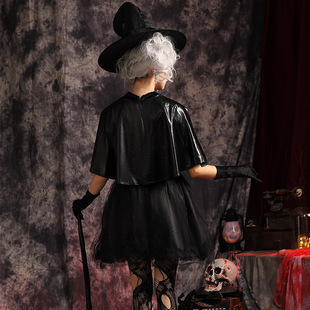 Foreign trade export style shawl hook black witch Halloween costume cosplay witch magic skirt