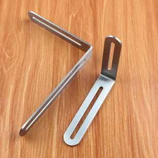 Stainless steel right angle code thickened long hole 90 degree movable straight piece L-shaped fixed bracket plate holder accessories wholesale