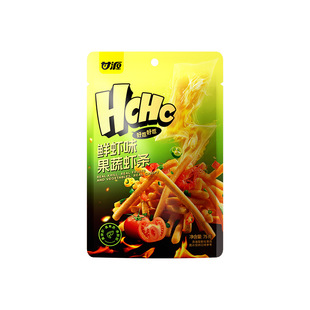 Ganyuan Fresh Shrimp Flavor Fruit and Vegetable Shrimp Sticks 75g Bagged Turkey Spicy Bbq Puffed Snack Wholesale