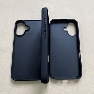 Suitable for iPhone16 Black Frosted Inner and Outer Groove Phone Case Apple 16E Set Beer Sticker 2-in -1 Material
