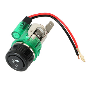 Green LED car cigarette lighter assembly with light car cigarette lighter socket plug socket modified power supply 12V