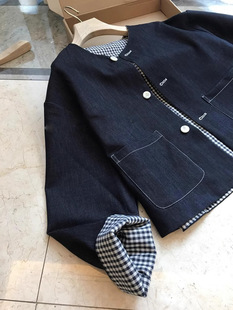Beautiful, double-sided wear!!! R single high quality ~ small fragrant style fashion plaid loose slim two wear coat women