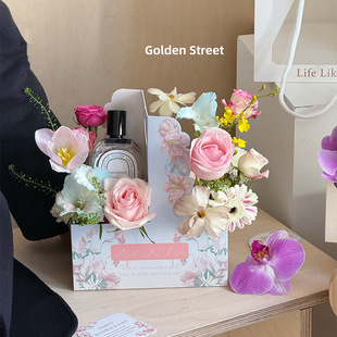 38 Goddess Day Creative Bouquet Packaging Box Double-Sided Flower Series Gift Box Flower Gift Floral Arrangement Box Wholesale