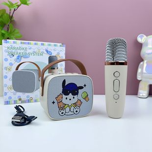 Cartoon Sanrio Small Family KTV Outdoor Karaoke Microphone Stitch Bluetooth Kids Speaker Gift