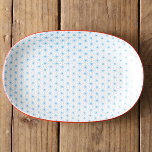 Nordic-style 12-inch Denier Oval Fish Plate Underglaze Ceramic Tableware Household Large Plate Steamed Fish Plate