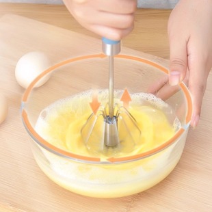 Factory wholesale semi-automatic egg beater stainless steel rotating cream manual egg beater baking tool