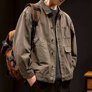 Autumn and Winter Maillard Tooling Plus Velvet Jacket Men's Trendy Brand Loose American Style Retro Jacket Casual Ruffian Handsome Denim Jacket