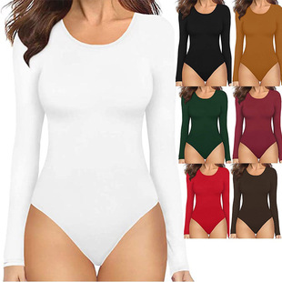 Amazon ebay new hot-selling jumpsuit women's European and American sexy T-shaped one-piece slim base jumpsuit women