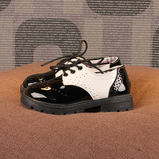2023 new children's leather shoes student performance shoes lace-up fashion girls' patent leather single-layer leather shoes children's shoes Boys' leather shoes