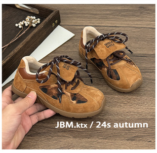 JBM.ktx /24s autumn детские морали обувь на мягкой подошве арган кожаные ретро кроссовки для мальчиков и девочек