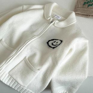 Children's Wear Children's Sweater Spring and Autumn Korean Fashion Cardigan Jacket Cool Handsome Children's Knitted Shirt Boy's Top