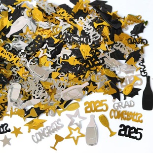 Cross-border New Products 2025 Graduation Season Party Atmosphere Layout Throwing Paper Scrap Doctor Hat 2025 Sequins