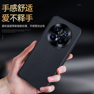 Huawei mate70pro Phone Case Cowhide Litchi M70 Lens Full-Covering Drop-Resistant Fashionable Men's Leather Case