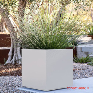 Outdoor iron flower box combination stainless steel rectangular flower box partition flower trough real estate municipal flower pool flower jar tree box