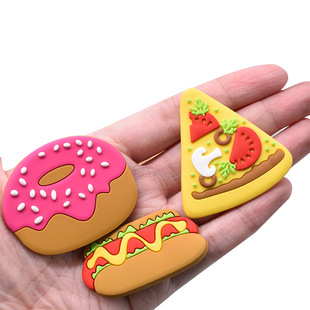 Cartoon Burger Hot Dog Series Large Hole Shoes Flower Accessories Cute Shoes Accessories Hole Bag Accessories Shoe Buckle Decoration