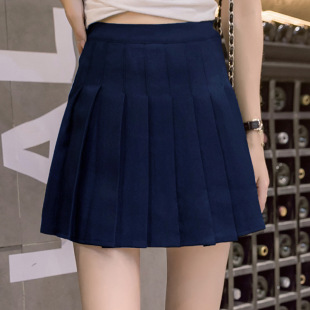Spring and Summer pleated skirt autumn skirt Korean style 2023 high waist skirt anti-exposure A- shaped skirt zipper waist skirt for women