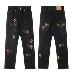 Ch Crowe Cross-Border Spring and Summer New Classic Lightning Leather Distressed Crowe Jeans Couple Style Drop Shipping