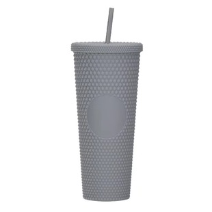Factory Direct cross-border double-layer plastic straw cup large capacity creative 750ml durian cup color portable water Cup