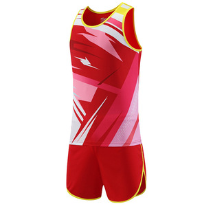 Track and field running clothing suit men's and women's training fitness clothing sprint vest marathon running physical examination competition