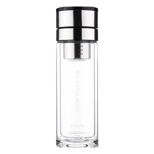 One-button open lid tea water separation glass cup double-layer heat insulation large capacity car portable gift cup quick open cup