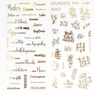 Gilding stickers English letters Hand Book stickers creative hand account stickers notebook DIY stickers 2 pieces
