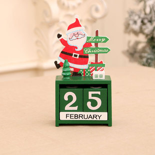 New Christmas Wooden Calendar Ornaments Boxed Christmas Gifts Window Desktop Ornaments Christmas Decorations