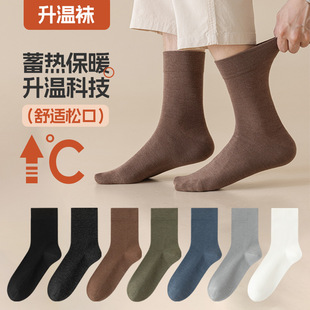 Socks Men's Autumn Self-heating Warm Stockings Antibacterial Deodorant Heat Storage Business Men's Socks Autumn and Winter Japanese Cotton Socks