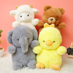 New Cartoon Cute Doll Baby Elephant Plush Doll Cyber Celebrity Yellow Chicken Doll Wedding Doll Grasping Machine Doll Batch