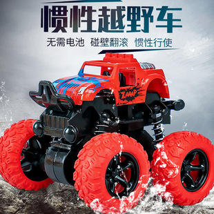 Four-Wheel Inertia Off-Road Vehicle, Flip-Over Stunt Car, Rotating Toy Car, Children's Model Car, Anti-Fall-Resistant Street Stall