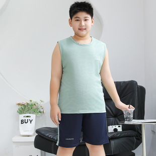 2025 Summer New Chubby Children's Short-sleeved Shorts suit Chubby Boys Quick-drying Stretch Outdoor Sports Two-piece Set