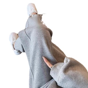 Pregnant Women's Wear Autumn and Winter Pregnant Women's Casual Pants Fashion Waffles Fabric Bundle Foot Bloomer Pants Trendy for Outer Wear Pregnant Women's Pants
