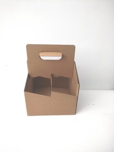 Kraft paper portable cup holder custom disposable milk tea coffee cup holder custom 500 only 2 cups 4 cups printed LOGO
