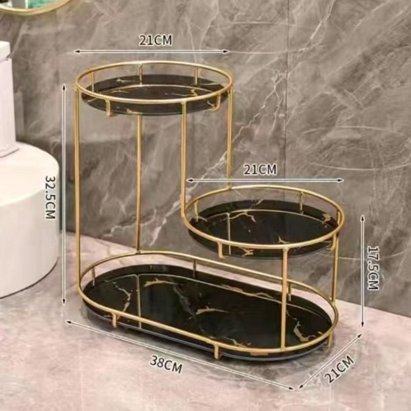 轻奢化妆品桌面收纳洗漱台收纳卫生间收纳架铁艺化妆品置物架多层