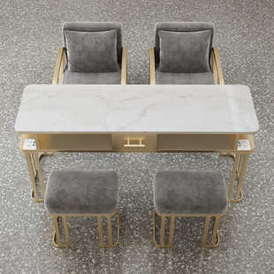 Nail table marble light luxury nail table and chair suit single double three person vacuum cleaner nail table nail shop table direct sales