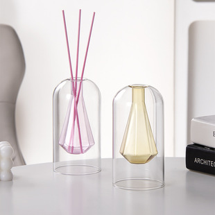 Double Layer Simple Color Creative Aromatherapy Bottle Vase Ins Style Living Room Aromatherapy Essential Oil Bottle Ins Home Decorations