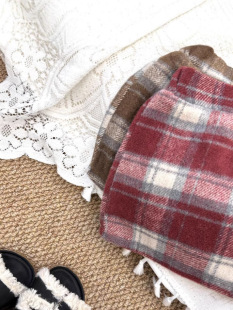 Girls 2024 Winter New Korean Style Plaid Woolen Skirt British Style Retro Japanese Style Christmas Dress Short Skirt