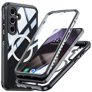 Применимо для Samsung S24FE чехол для телефона прозрачный 360 все включено анти-падение, амортизация, анти-царапание, магнитная беспроводная зарядка