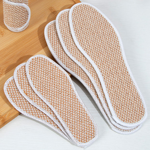 Linen deodorant insole sweat-absorbent breathable deodorant fragrance cotton comfortable men's and women's wormwood leather shoes shoes insole wholesale